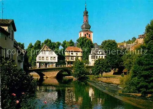 AK / Ansichtskarte Bad Kreuznach Wehr Brueckenhaeuser Pauluskirche Kauzenburg Kat. Bad Kreuznach