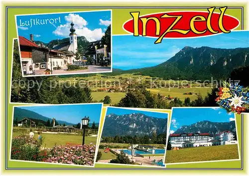 AK / Ansichtskarte Inzell Schwimmbad Kirche Hotelanlagen Kat. Inzell