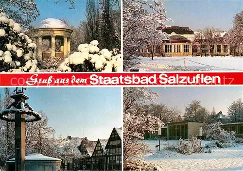 AK / Ansichtskarte Bad Salzuflen Trinkhalle Fachwerkhaeuser Kurklinik Winter Kat. Bad Salzuflen