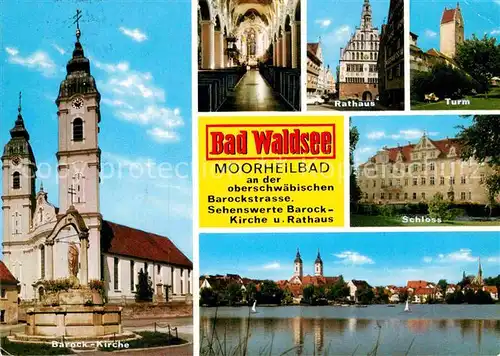 AK / Ansichtskarte Bad Waldsee Barockkirche Schloss Turm Rathaus Kat. Bad Waldsee