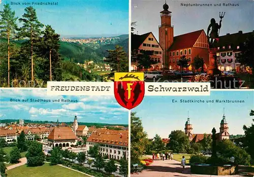 AK / Ansichtskarte Freudenstadt Stadthaus Rathaus Stadtkirche Marktbrunnen Kat. Freudenstadt