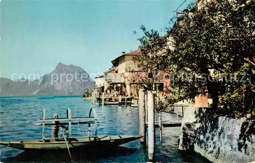 AK / Ansichtskarte Gandria Lago di Lugano Sullo sfondo il San Salvatore Kat. Gandria