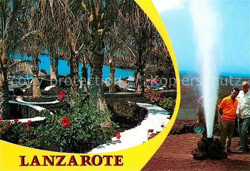 AK / Ansichtskarte Lanzarote Kanarische Inseln Palmengarten Fontaene