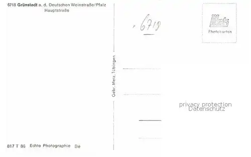 AK / Ansichtskarte Gruenstadt Hauptstrasse  Kat. Gruenstadt