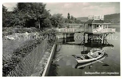 AK / Ansichtskarte Bodman Bodensee Fremdenheim Eschenbacher Badepavillon Liegewiese 