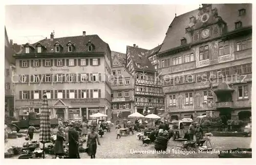 AK / Ansichtskarte Tuebingen Marktplatz Rathaus  Kat. Tuebingen