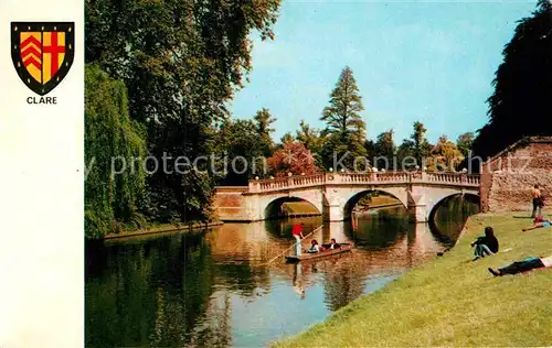 AK / Ansichtskarte Cambridge Cambridgeshire Clare Bridge The Backs