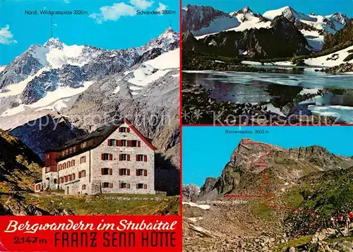 AK / Ansichtskarte Stubaital Wildgratspitze Franz Senn Huette Rinnenspitze Kat. Neustift im Stubaital