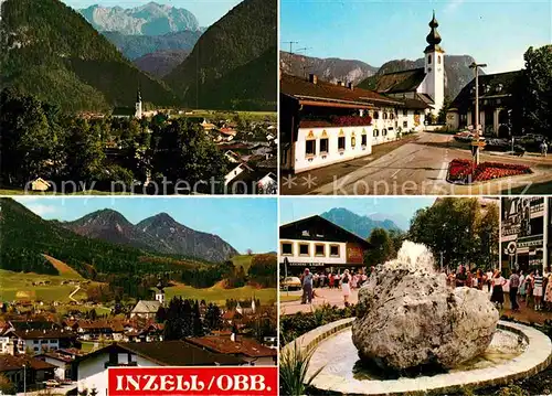 AK / Ansichtskarte Inzell Panorama Kirche Stein Brunnen Kat. Inzell