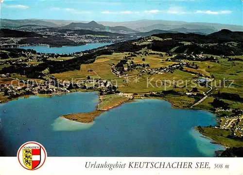 AK / Ansichtskarte Keutschach See mit Woerthersee und Ulrichsberg Fliegeraufnahme Kat. Keutschach am See