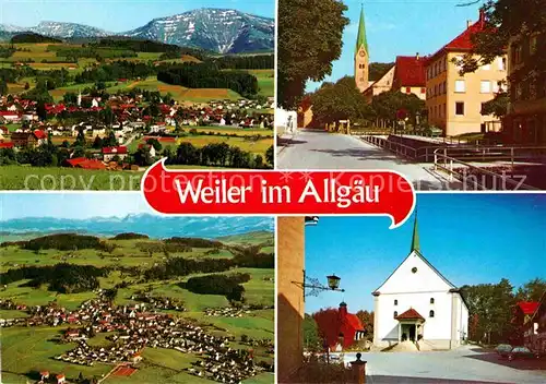 AK / Ansichtskarte Weiler Allgaeu Panoramen Kirche Kat. Fischen i.Allgaeu