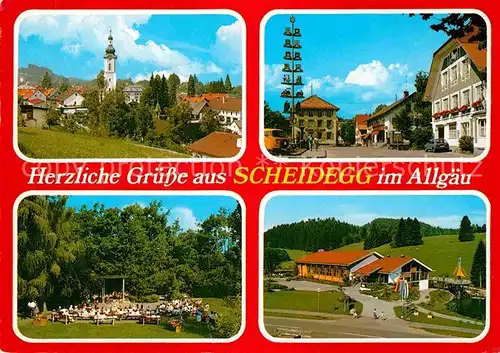 AK / Ansichtskarte Scheidegg Allgaeu Kirche Marktplatz Konzert Kat. Scheidegg