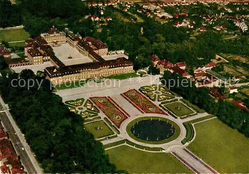 AK / Ansichtskarte Ludwigsburg Wuerttemberg Fliegeraufnahme Schloss Gartenschau Bluehendes Barock