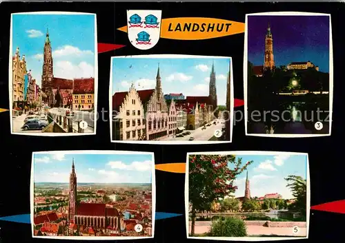 AK / Ansichtskarte Landshut Isar Sankt Martinskirche Rathaus Burg Trausnitz  Kat. Landshut