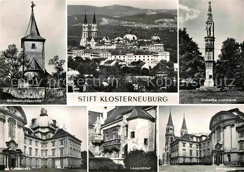 AK / Ansichtskarte Klosterneuburg Stiftskirche Lichtsaeule Sankt Gertrudskapelle Leopoldihof  Kat. Klosterneuburg