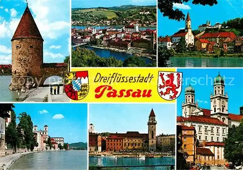 AK / Ansichtskarte Passau Dom Fliegeraufnahme Teilansicht Turm  Kat. Passau