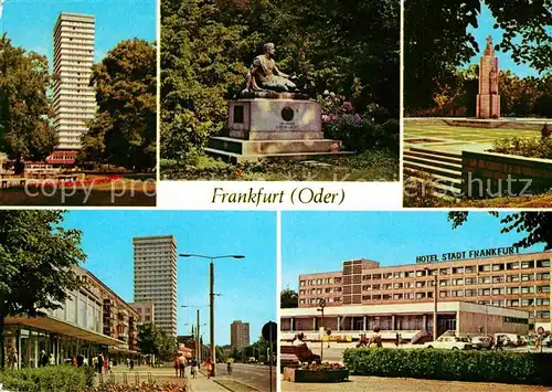 AK / Ansichtskarte Frankfurt Oder Hochhaus Platz der Republik Heinrich von Kleist Denkmal  Kat. Frankfurt Oder