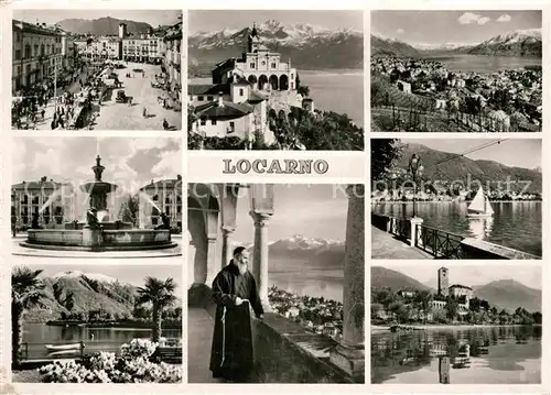 AK / Ansichtskarte Locarno Lago Maggiore Brunnen Schloss Moench Teilansicht 