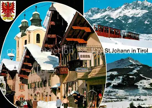 AK / Ansichtskarte St Johann Tirol Hauptstrasse Zahnradbahn Teilansicht  Kat. St. Johann in Tirol