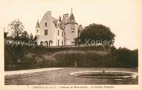 AK / Ansichtskarte Vouvray Indre et Loire Chateau de Moncontour Jardin Francais 