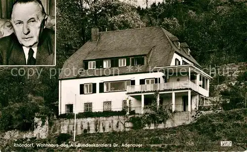AK / Ansichtskarte Rhoendorf Wohnhaus Dr. Adenauer  Kat. Bad Honnef