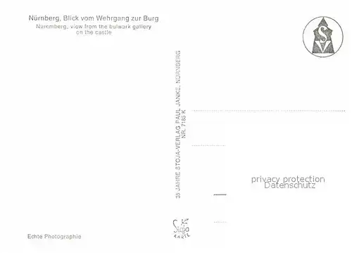 AK / Ansichtskarte Nuernberg Blick vom Wehrgang zur Burg  Kat. Nuernberg