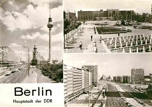 AK / Ansichtskarte Berlin Marienkirche Fernsehrturm Palast der Republik Karl Marx Allee Kat. Berlin