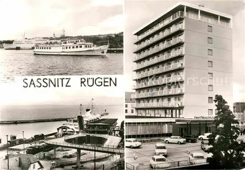 AK / Ansichtskarte Sassnitz Ostseebad Ruegen Hafen Faehrbahnhof Ruegen Hotel  Kat. Sassnitz