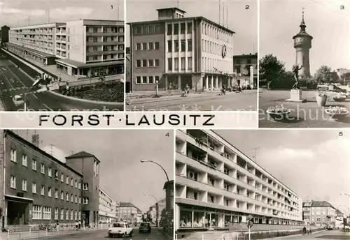 AK / Ansichtskarte Forst Lausitz Berliner Strasse Konsum Kaufhaus Wasserturm Post  Kat. Forst Lausitz