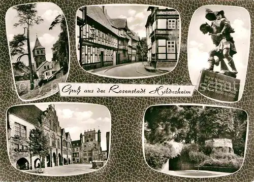 AK / Ansichtskarte Hildesheim Kehrwiederturm Huckup Rathaus Templerhaus Stadtwaelle  Kat. Hildesheim