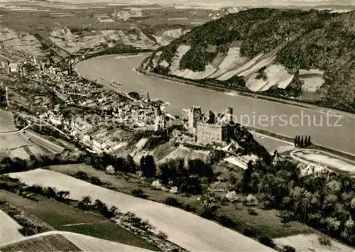 AK / Ansichtskarte Oberwesel Rhein Ruine Schoenberg Fliegeraufnahme Kat. Oberwesel am Rhein
