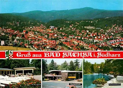 AK / Ansichtskarte Bad Sachsa Harz Panorama Kurpark Kurzentrum Schmelzteich Kat. Bad Sachsa