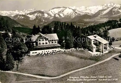 AK / Ansichtskarte Bregenz Vorarlberg Pfaenderbahn Bergstation Fliegeraufnahme Kat. Bregenz