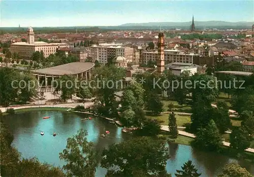 AK / Ansichtskarte Karlsruhe Baden Stadtgarten mit Schwarzwaldhalle