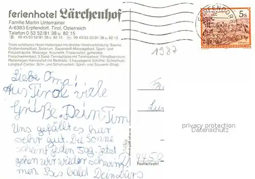 AK / Ansichtskarte Erpfendorf Ferienhotel Laerchenhof Frei und Hallenbad Kat. Kirchdorf in Tirol