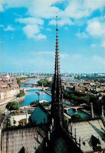 AK / Ansichtskarte Paris Fleche de Notre Dame et panorama de la Seine en amont Kat. Paris