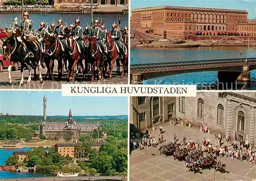 AK / Ansichtskarte Stockholm Vaktparaden Kungl Slottet Nordiska Musee och Kaknaestornet Borggarden Kat. Stockholm