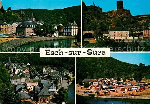 AK / Ansichtskarte Esch sur Sure Vue d ensemble aux bords de la riviere Chateau Camping Kat. Esch sur Sure