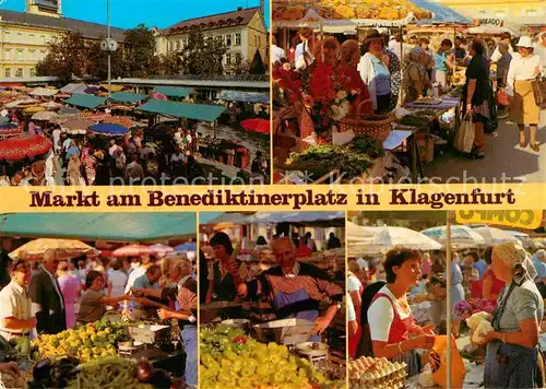 AK / Ansichtskarte Klagenfurt Woerthersee Markt am Benediktinerplatz