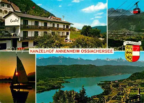 AK / Ansichtskarte Annenheim Ossiacher See Kanzelhof Fliegeraufnahme Seilbahn  Kat. Annenheim Kaernten