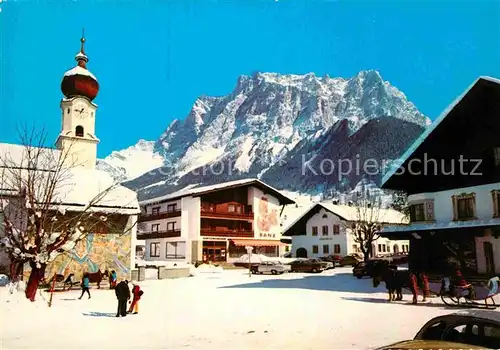 AK / Ansichtskarte Ehrwald Tirol Ortspartie mit Zugspitze