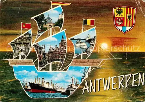 AK / Ansichtskarte Antwerpen Anvers Hafen Altstadt Personenschiff Ozeanriesen Kat. 