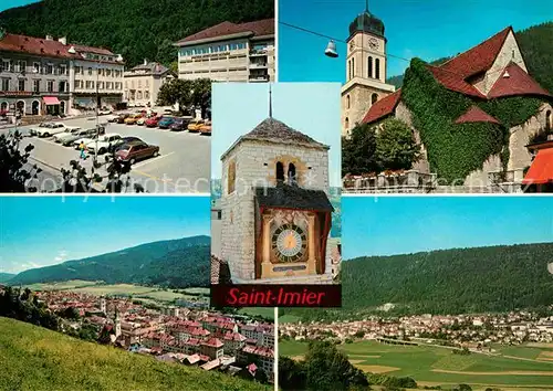 AK / Ansichtskarte Saint Imier Platz Kirche Gesamtansicht  Turmuhr Kat. Bern