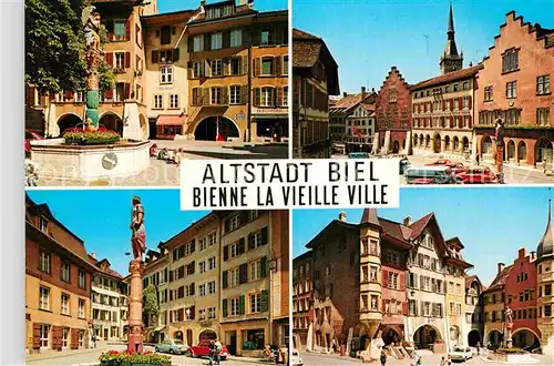 AK / Ansichtskarte Biel Bienne Altstadt Rathaus Platz Brunnen Denkmal Kat. Biel