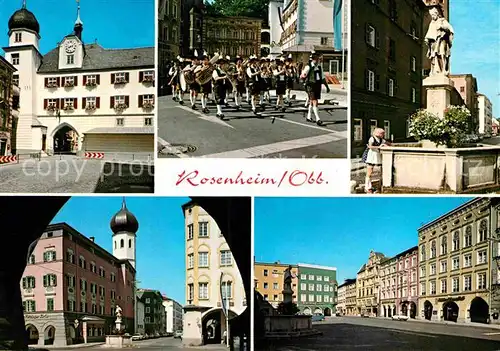 AK / Ansichtskarte Rosenheim Bayern Platz Tor Denkmal Musikgruppe Kat. Rosenheim