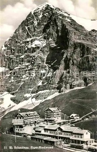 AK / Ansichtskarte Kleine Scheidegg Wengen Berghotels Eiger Nordwand Berner Alpen Kat. Scheidegg Kleine