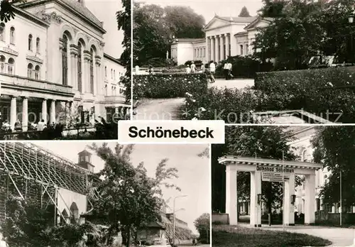 AK / Ansichtskarte Schoenebeck Salzelmen Sanatorium Lindenbad Gradierwerk Volksbad Kurpark  Kat. Schoenebeck