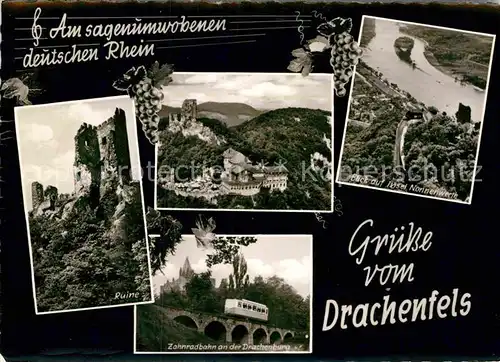 AK / Ansichtskarte Koenigswinter Drachenfels Ruine Zahnradbahn Drachenburg  Kat. Koenigswinter