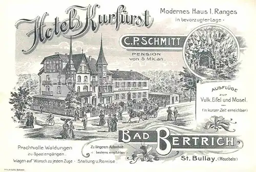 AK / Ansichtskarte Bad Bertrich Hotel Kurfuerst  Schmitt Kaesegrotte Kat. Bad Bertrich
