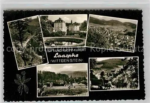 AK / Ansichtskarte Laasphe Jlsetal Schloss Wittgenstein Freibad Panoramen Kat. Bad Laasphe